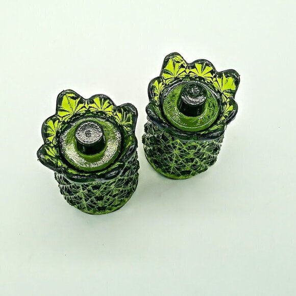 Vintage Green Glass 4-Toed Toothpick Holders (2) - Picture 6 of 6